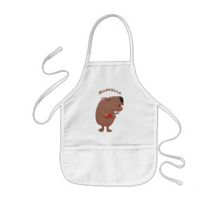 Avental Infantil Óptica desenho animado de capybara ukulele