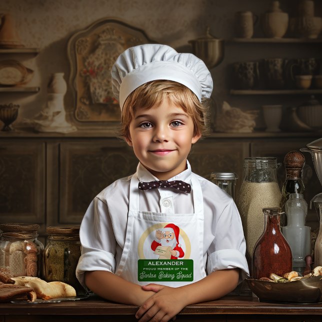 Avental Infantil Orgulhosos Papais noeis De Baker Na Esquadra (Proud Member Santa's Baking Squad Baker Christmas Kids' Apron)