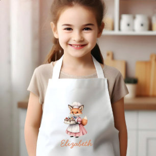 Avental Infantil Padaria Raposa Fofa Personalizada