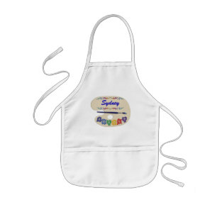 Avental Infantil Paint Smock do artista na paleta do garoto
