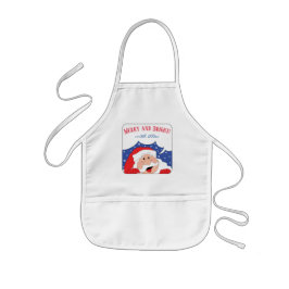 Avental Infantil Papais noeis de Feliz Apron de Comprimento de Nata