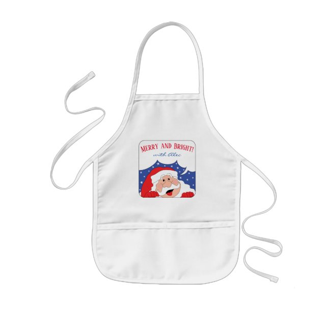 Avental Infantil Papais noeis de Feliz Apron de Comprimento de Nata (Frente)