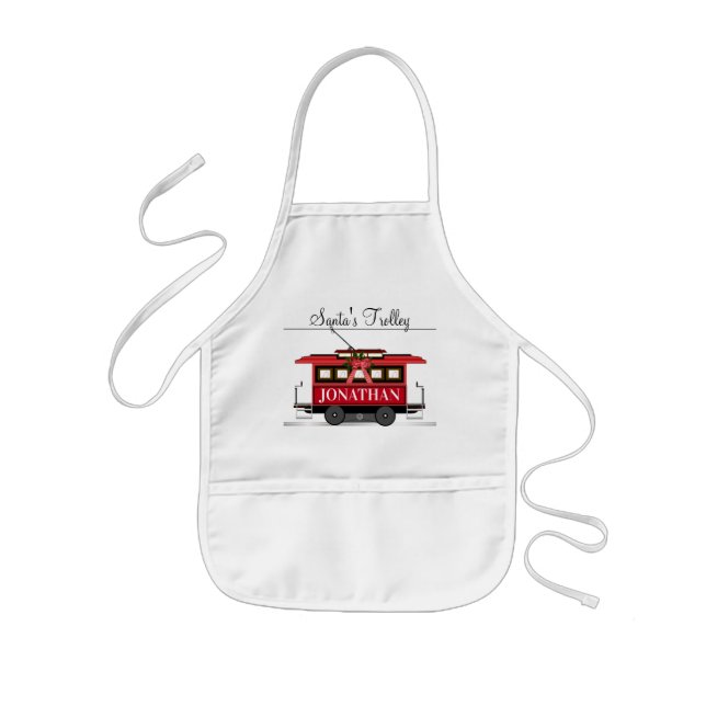 Avental Infantil Papais noeis Trolley Kids Artesanato Apron (Frente)