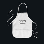 Avental Infantil Pedras personalizadas para crianças | design de bo<br><div class="desc">Painéis de pintura personalizados para crianças. Adicionar nome. Design de bola de futebol para presentes personalizados. Gráfico desportivo bonito com nome personalizado de criança. Crianças divertidas são em bege,  amarelo e branco. Adequado para meninos e meninas.</div>