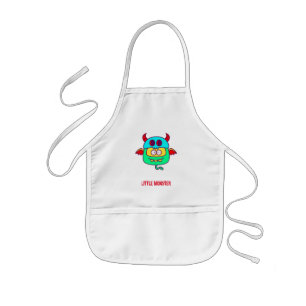 Avental Infantil Pequeno monstro (texto personalizável)