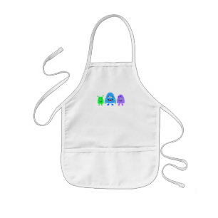 Avental Infantil Pequenos Monstros Bonitos
