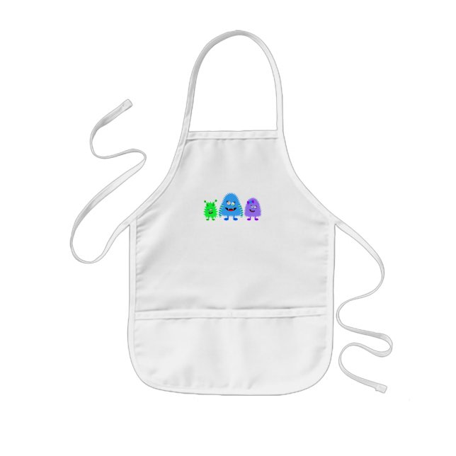 Avental Infantil Pequenos Monstros Bonitos (Frente)