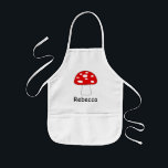Avental Infantil Pequenos pomares de cozinha de cogumelos vermelhos<br><div class="desc">Pratos de cozinha costume de cogumelos vermelhos para crianças pequenas. Design de natureza engraçada para pintura, arte e artesanatos, cozinhar, assar e muito mais. Criar presentes personalizados para filha, neta, irmã, neta, neto, filho, neto, filho, amigos, etc. Ideia divertida para Festa de aniversário infantil ou evento escolar com professor de...</div>