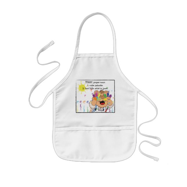 Avental Infantil Personalize Apron para "Melhor Pequeno Artista" (Frente)
