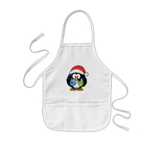 Avental Infantil Pinguim animado pequeno bonito do Natal