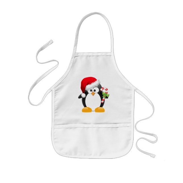 Avental Infantil Pinguim do Natal (Frente)