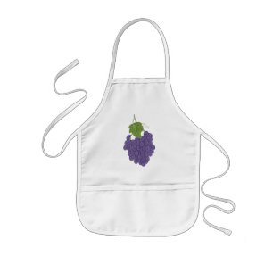 Avental Infantil Pintura de Aprons de Uvas Roxas