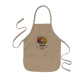 Avental Infantil Pintura de Nome Personalizado, Arte Personalizada