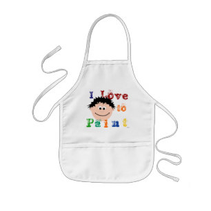 Avental Infantil Pintura na face dos cabelos pretos