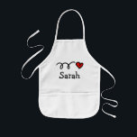 Avental Infantil placa de cozinhar personalizada para crianças | Br<br><div class="desc">Cozinhar personalizado / avental para panificação para crianças | Branco. Pequeno avental vermelho com nome personalizado para pequeno chef. Designs bonitas para rapazes e raparigas.</div>