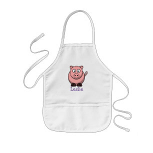 Avental Infantil Porco bonito dos desenhos animados personalizado