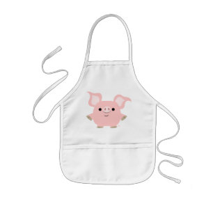 Avental Infantil Porco de Cartoon Baixo Bonito Apron Crianças