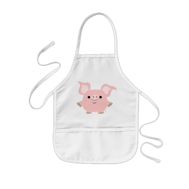 Avental Infantil Porco de Cartoon Baixo Bonito Apron Crianças (Frente)