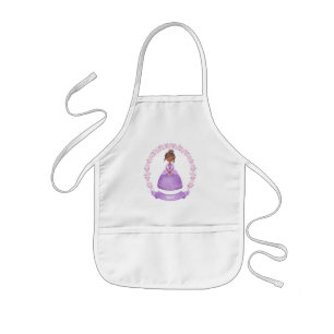 Avental Infantil Princesa Real Púrpura e Gota Personalizada