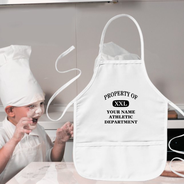 Avental Infantil Propriedade de XXL Seu Nome (Property of XXL Your Name Kids' Apron)