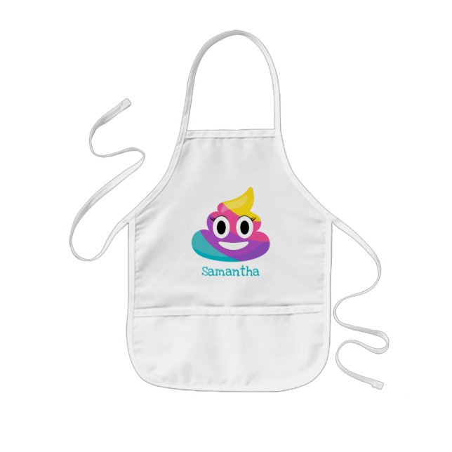 Avental Infantil Rainbow Poop Emoji (Frente)