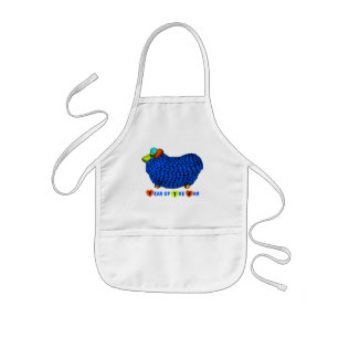Avental Infantil Ram Ovino Ano Azul Ilustração Crianças Apron