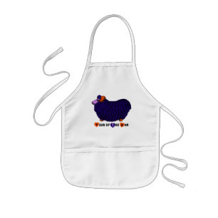 Avental Infantil Ram Ovino Ano Roxo Ilustração Roxo Crianças Apron