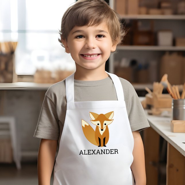 Avental Infantil Rapariga Personalizada da Raposa Fofa (Criador carregado)