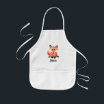 Avental Infantil Raparigas Bonitas Watercolor Woodland Wildlife Fox<br><div class="desc">Este design de cor laranja apresenta uma criatura de raposa de floresta,  com espaço para você adicionar o nome do seu filho. Um presente perfeito para qualquer menina. Dê uma olhada na loja para outros designs fofos!</div>