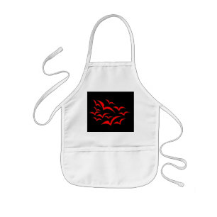 Avental Infantil Red Bat Cloud Kids Cozinhar Apron