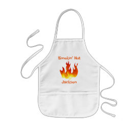 Avental Infantil Smokin Hot Orange and Red Flame Personalized