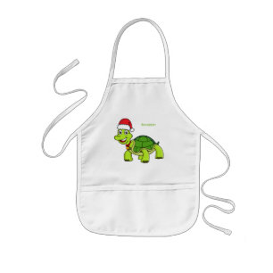Avental Infantil Tartaruga feliz bonita vestindo chapéu de Papai N