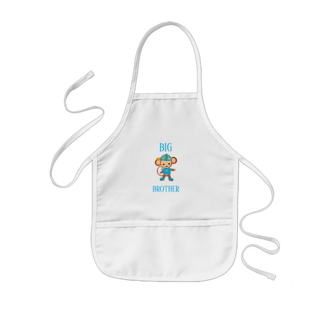 Avental Infantil Texto Personalizado De Macaco Vestido Pelo Big Bro (Frente)