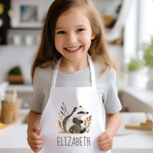 Avental Infantil Texugo Florestal Fofo Personalizado