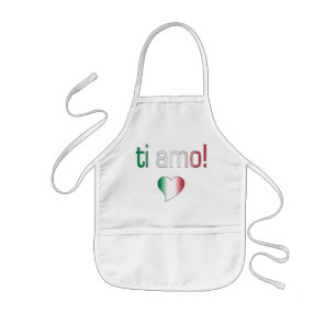 Avental Infantil Ti Amo! Cores da bandeira de Italia