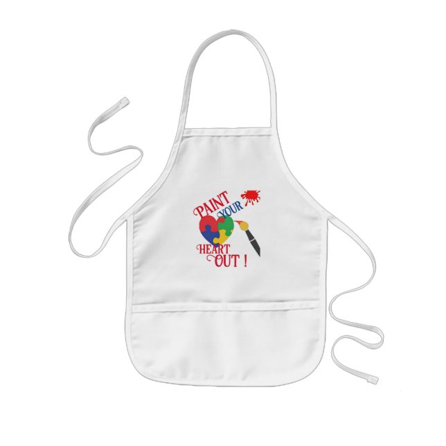 Avental Infantil Tire Seu Coração, Crianças Personalizadas Apron (Frente)