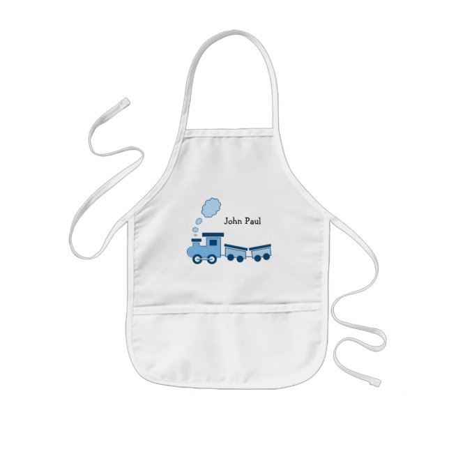 Avental Infantil Trem Azul Choo Choo (Frente)