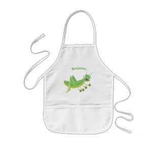 Avental Infantil Um desenho animado verde-giro