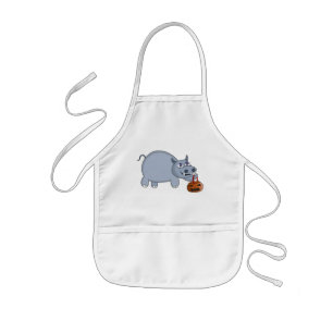 Avental Infantil Um Hippo com um Saco de Abóbora