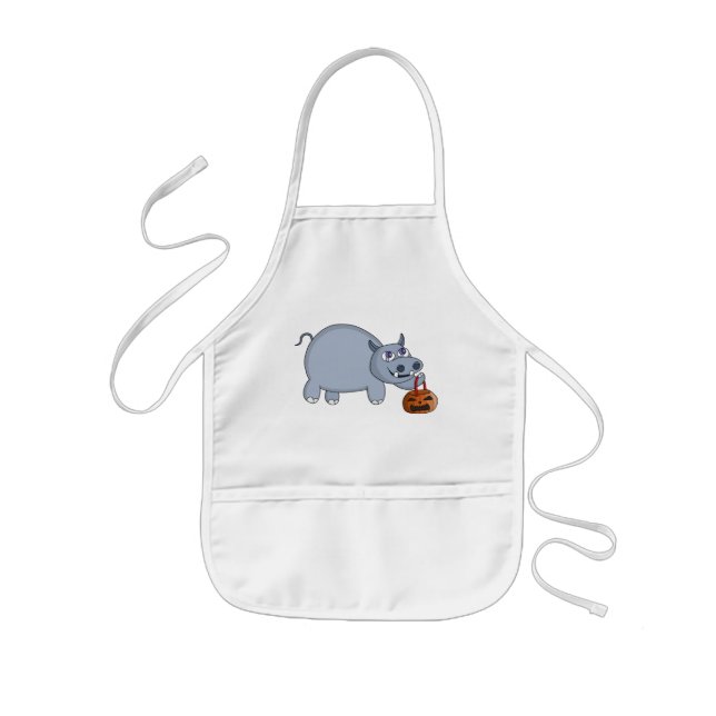 Avental Infantil Um Hippo com um Saco de Abóbora (Frente)