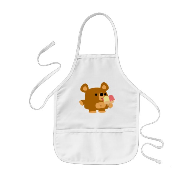 Avental Infantil Urso bonito dos desenhos animados com bolas:) (Frente)