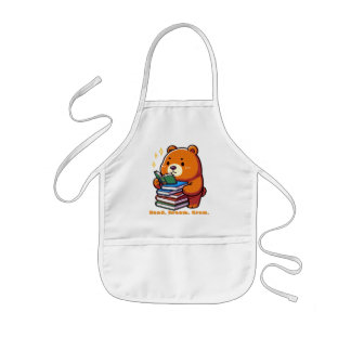 Avental Infantil Urso Leitor Fofo com Livros Kawaii