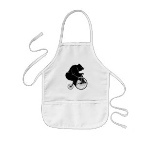 Avental Infantil Urso que monta uma bicicleta