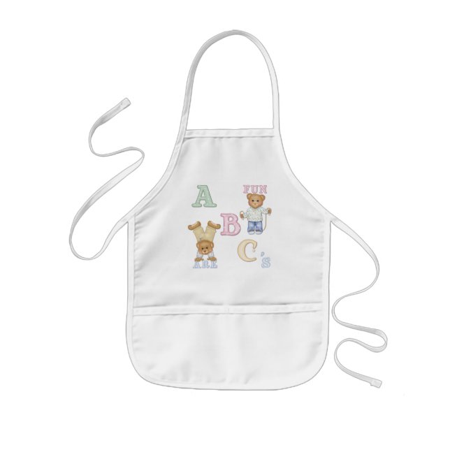 Avental Infantil Ursos de Teddy Diversão em Alfabeto (Frente)