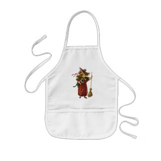Avental Infantil Vintage Witch e Cat