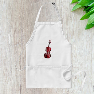 Avental Instrumento Musical Violino Vermelho Elegante