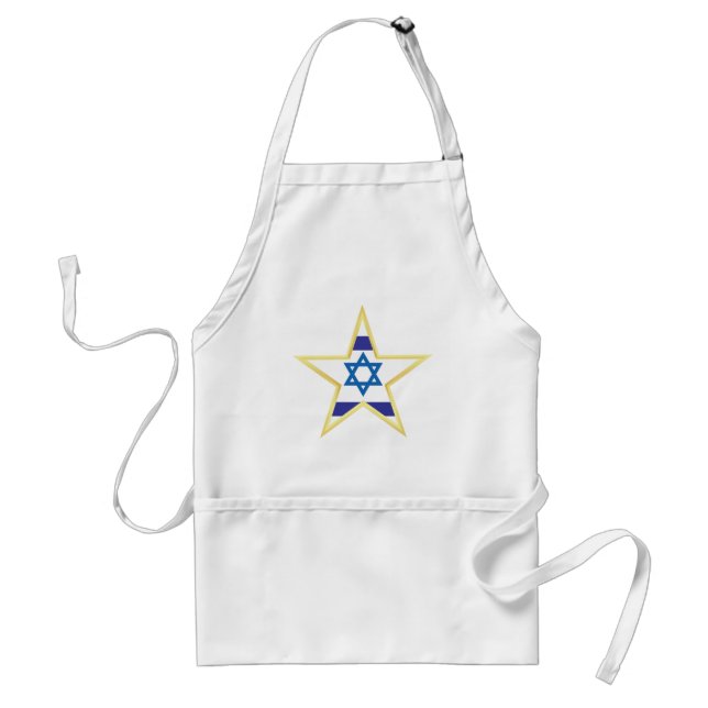 Avental Israeli Flag Star of David Gold Trimmed (Frente)