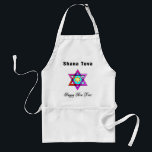 Avental Jewish Star Shana Tova<br><div class="desc">Shana Tova Jewish Star apresenta o estilo hebraico,  estrela de vidro manchada de David e saudação ensolarada por um Feliz ano novo.</div>