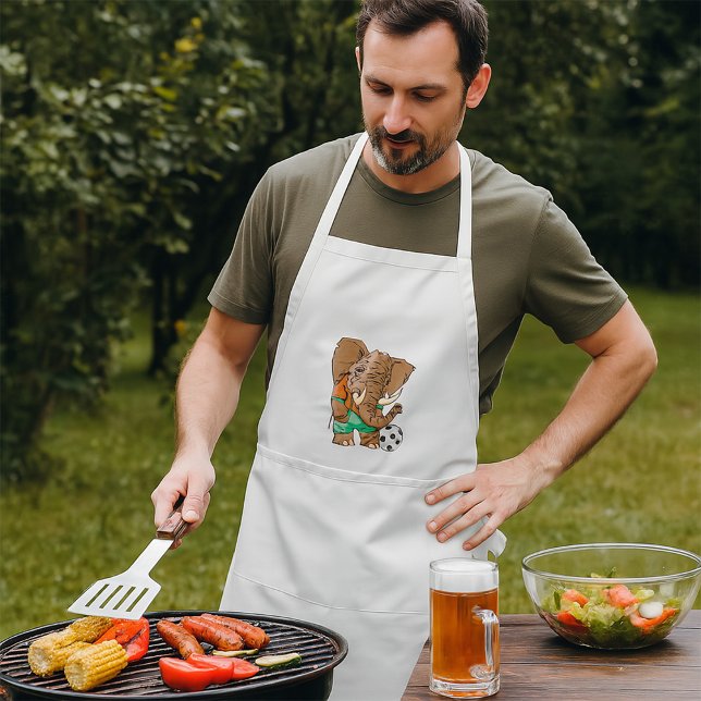 Avental Jogador de futebol de elefante - Animal de esporte (Criador carregado)