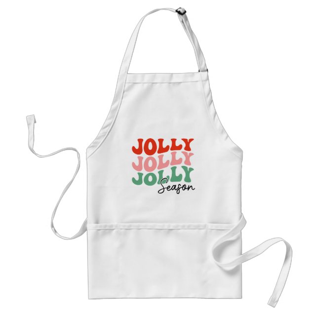 Avental Jolly Jolly Jolly Season Retro Holiday Typografia (Frente)